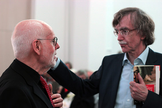 Ton Koopman, président de la Bach-Archive et Gotthold Schwarz, maître de chapelle (Kantor) de la Thomaskirche. Paulinum Leipzig, 15 juin 2019. Photographie © musicologie.org.