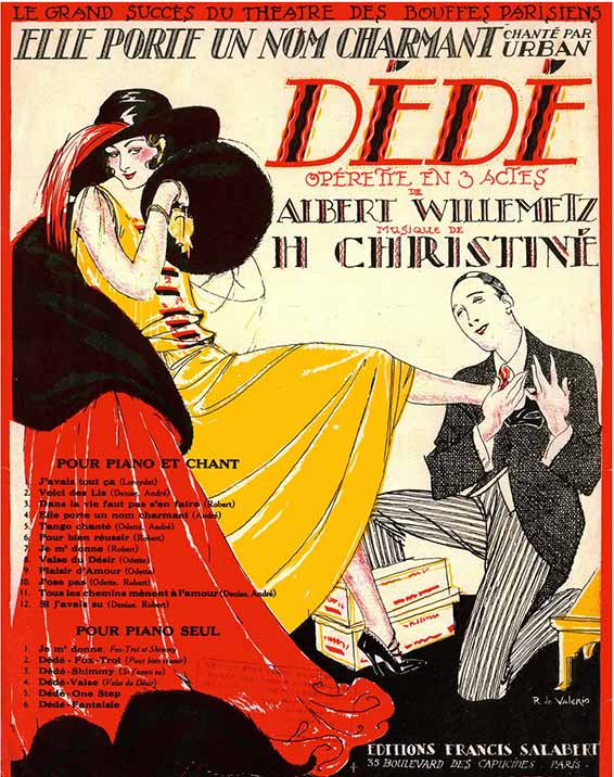 affiche Dédé, Opérerette en trois actes d'Henri Christiné, sur un livret de Albert Willemetz