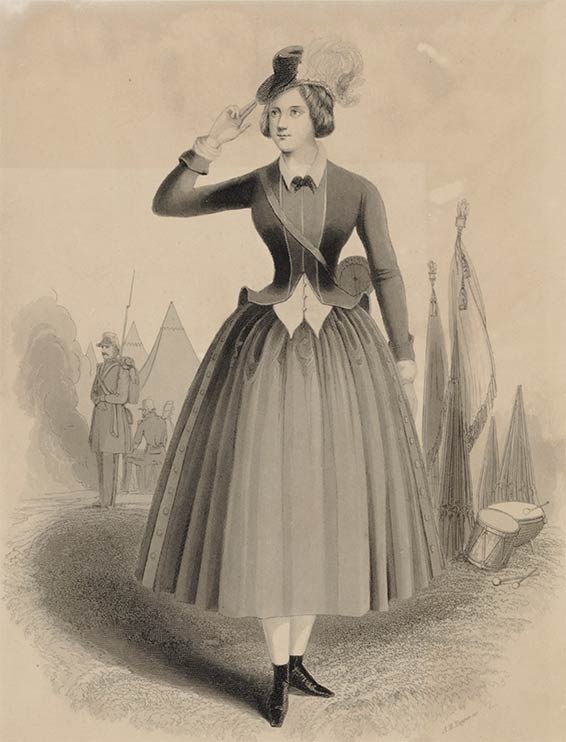Jenny Lind dans La Fille du régiment, gravure Albert Henry Payne.