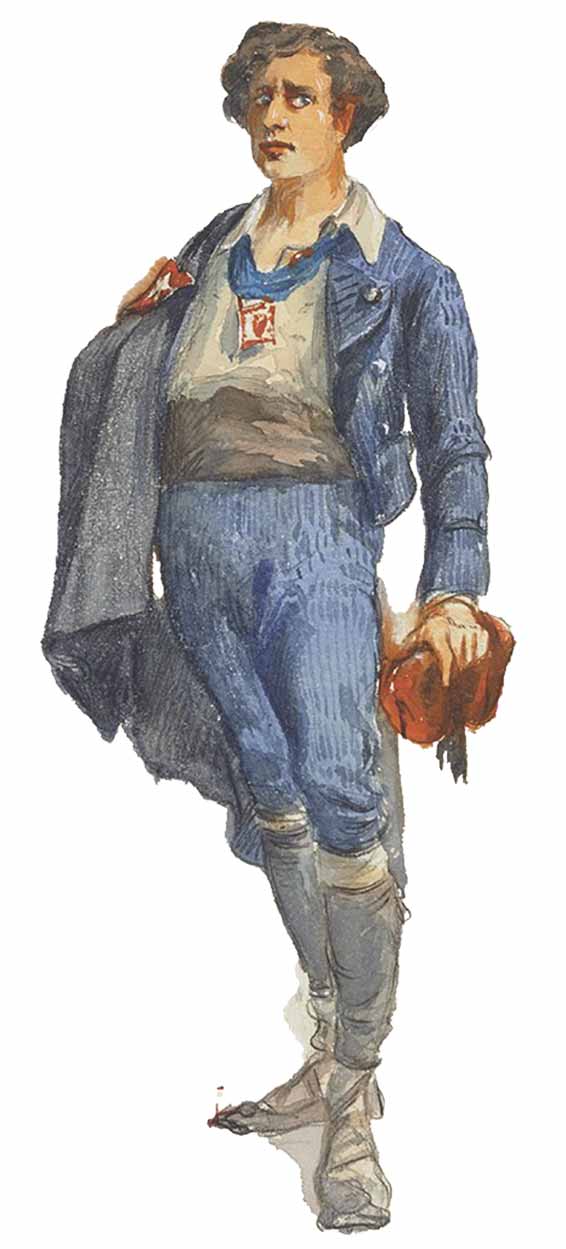 Maquette de costume pour Turridu, par Charles Bétout. 