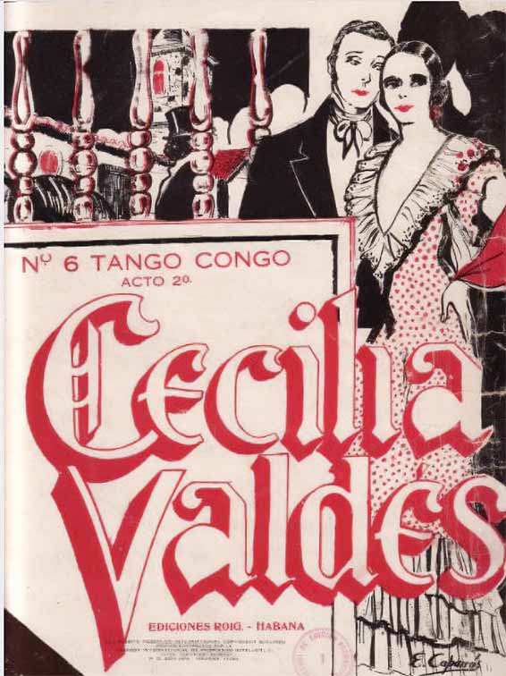 Couverture des partitions pour la première de Cecilia Valdés au Teatro Martí.