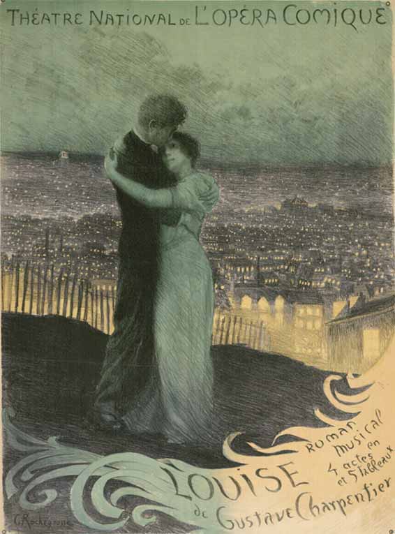Gustave Charpentier, Louise, Affiche de Georges Rochegrosse, vers 1900.