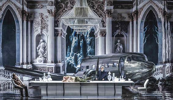 Wolfgang Ablinger-Speerhacke (Loge), Peter Kalman (Alberich) et Christopher Purves (Wotan). Photographie ©OMC - Marco Borrelli.