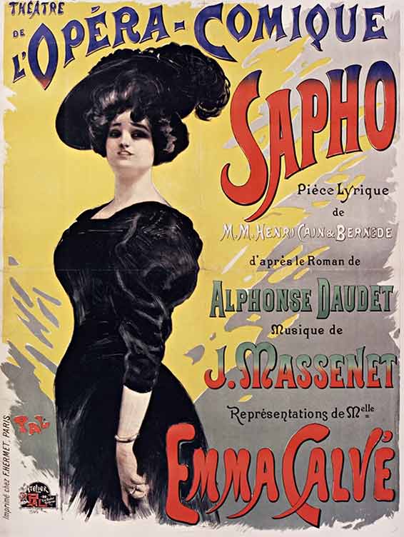 Sapho, affiche par Jean de Paleologu, dit Pal, 1897.