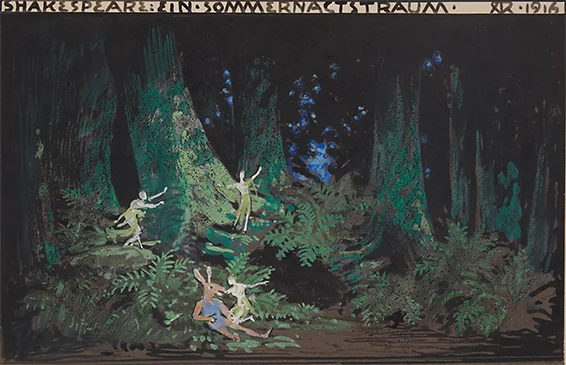 Maquette de scène d'Alfred Roller (gravure d'Hugo Kaeseberg), 1916