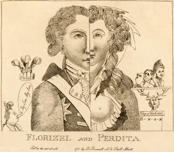 Florizel et Perdita, Gravure anonyme, vers 1783.