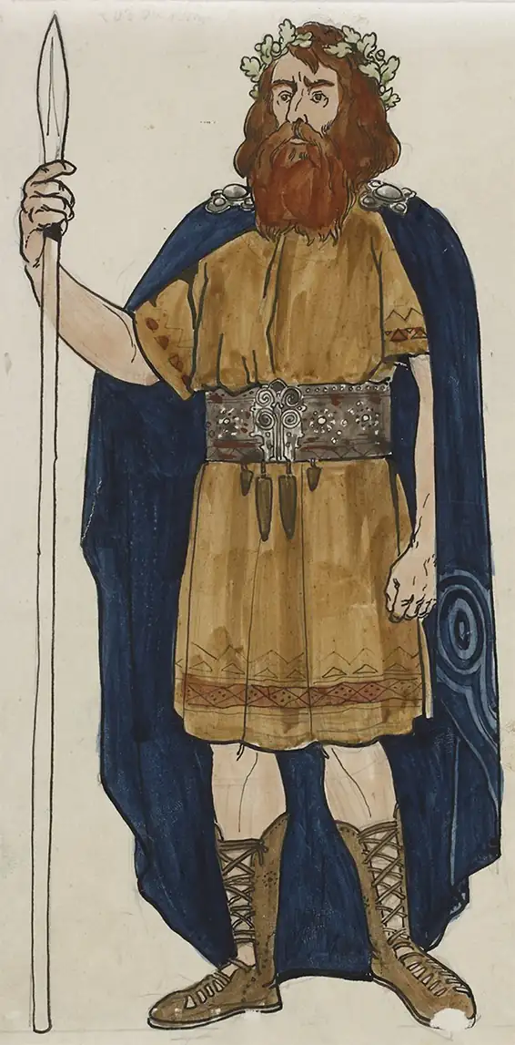 Maquette de costume pour Wotan, 1909, par Joseph Porphyre Pinchon (1871-1953).