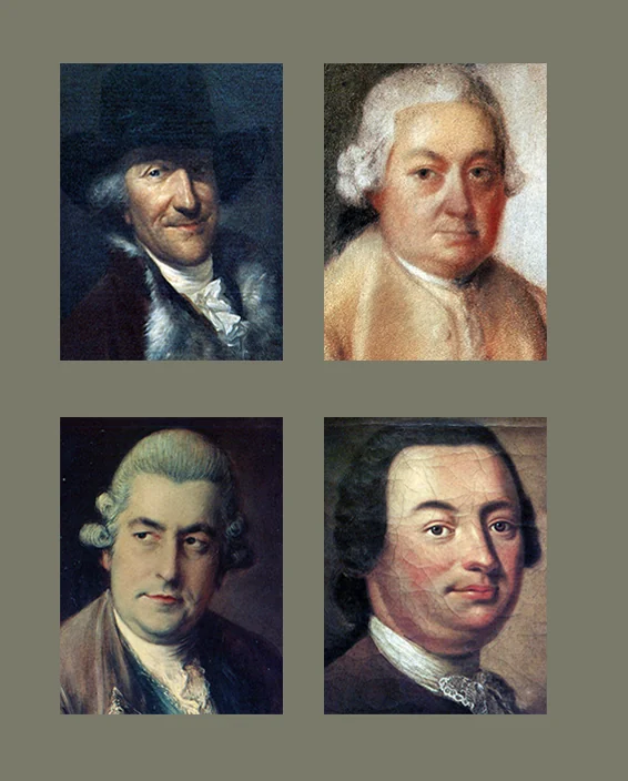 Wilhelm Friedemann Bach (1710-1784), Carl Philipp manuel (1714- 1788), Johann Christian Bach (1735- 1782), Johann Christoph Friedrich Bach (1732-1795).