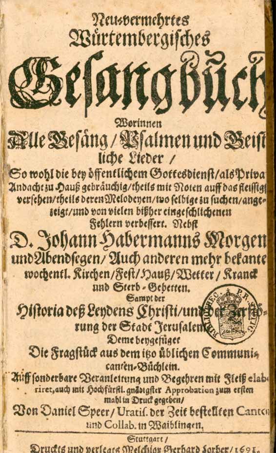 Neuvermehrtes Würtembergisches Gesangbuch