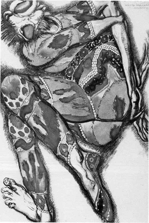 Sadko&nbsp;: le diable marin (dessin de Leon Bakst, 1917). Milan, Bibliothèque d'Art du château.