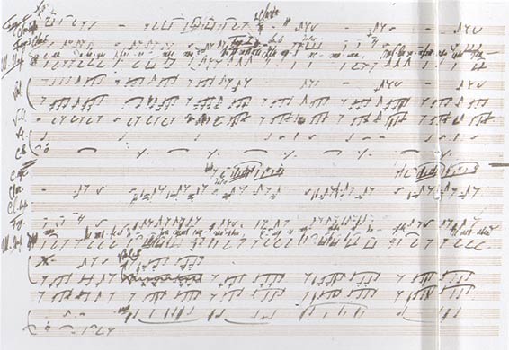 Page autographe du Coq d’or, Air de la princesse Chemakhâa. Moscou, Musée Glinka.